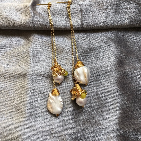 🔥Hot sale🔥Baroque pearl long drop earrings - Picture 4 of 5